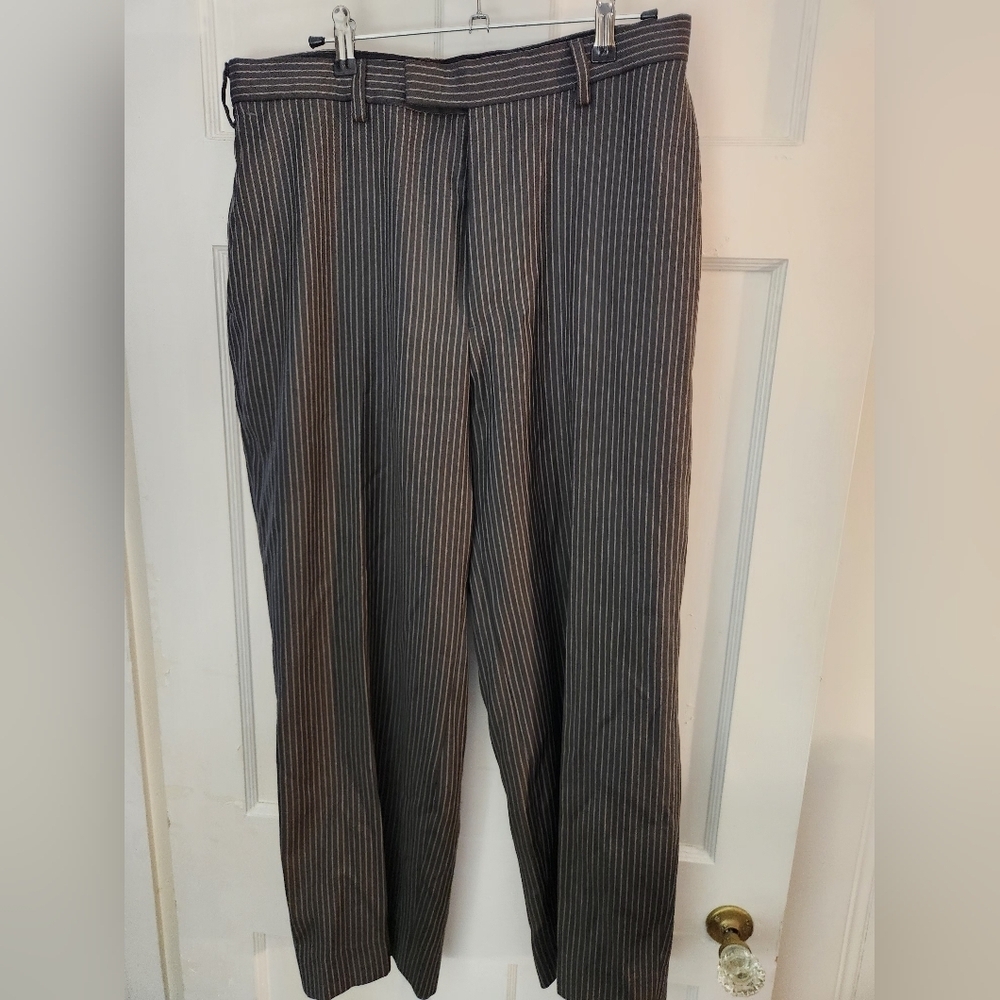 Perry Ellis Black and Black Striped Dress Pants